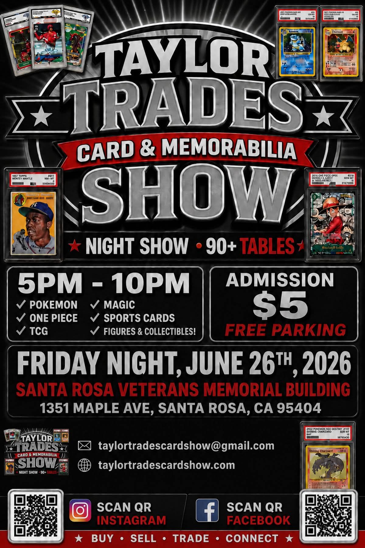 Taylor Trades Card & Memorabilia Show flier